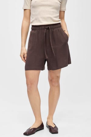 regular waist casual short met linnen