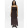 OBJECT maxi jurk donkerbruin