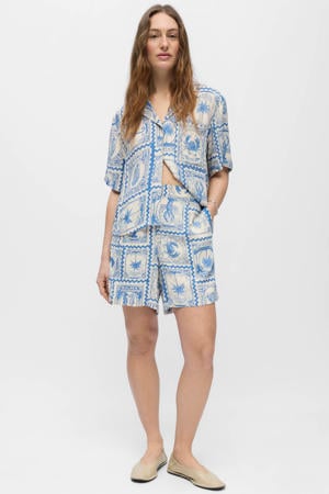 regular high waist casual short blauw