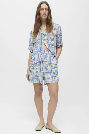 regular high waist casual short blauw
