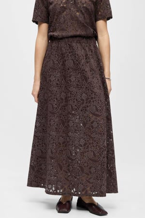 maxi rok donkerbruin
