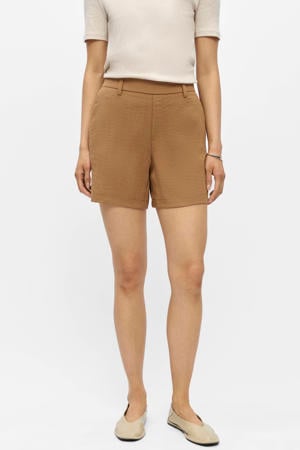 regular waist casual short camel