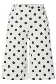 thumbnail: PIECES wide leg regular waist denim short met stippen