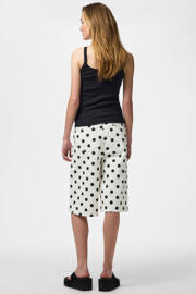 thumbnail: PIECES wide leg regular waist denim short met stippen