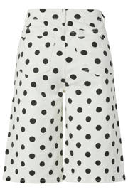 thumbnail: PIECES wide leg regular waist denim short met stippen