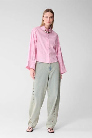high waist barrel jeans light blue denim