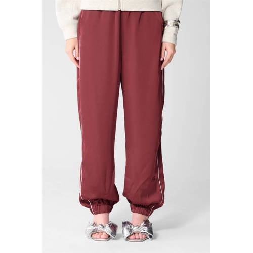 Shoeby tapered high waist casual broek donkerrood afbeelding