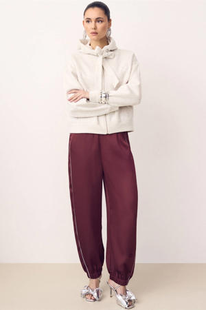 tapered high waist casual broek donkerrood