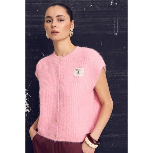 Shoeby gilet lichtroze gebreid afbeelding