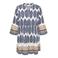 ONLY CARMAKOMA korte blousejurk met grafisch blauw