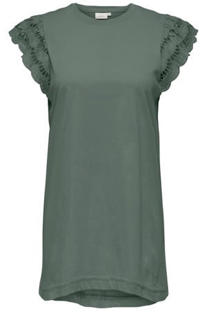 t-shirtjurk met broderie