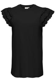 thumbnail: ONLY CARMAKOMA T-shirtjurk met broderie zwart