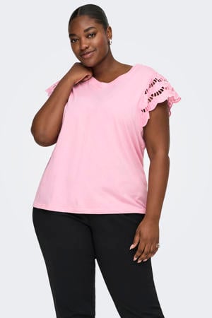 top roze broderie
