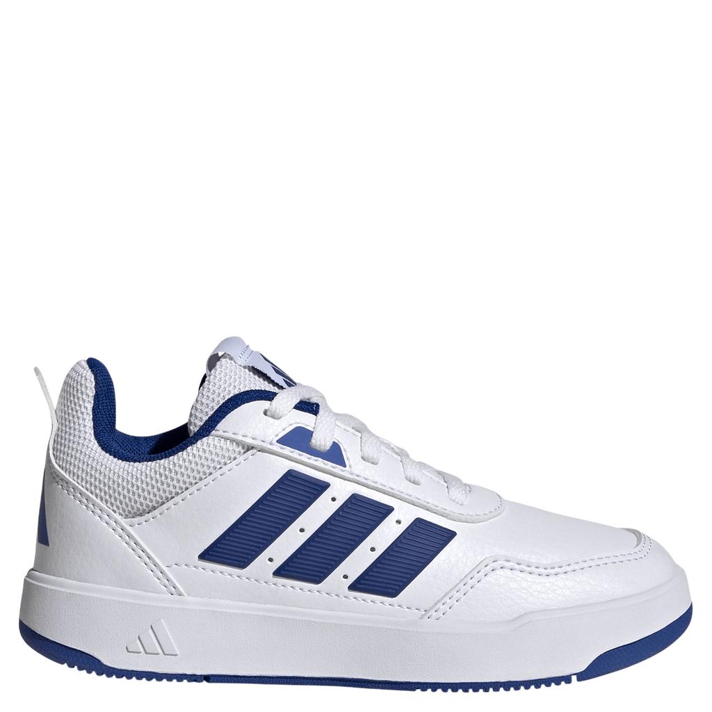 Wit en kobaltblauwe jongens en meisjes adidas Sportswear Tensaur Sport imitatieleren leren sneakers 3.0 met veters
