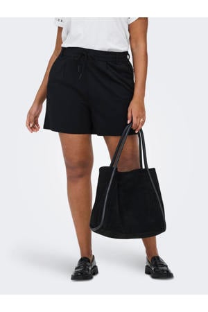 baggy high waist sweatshort zwart