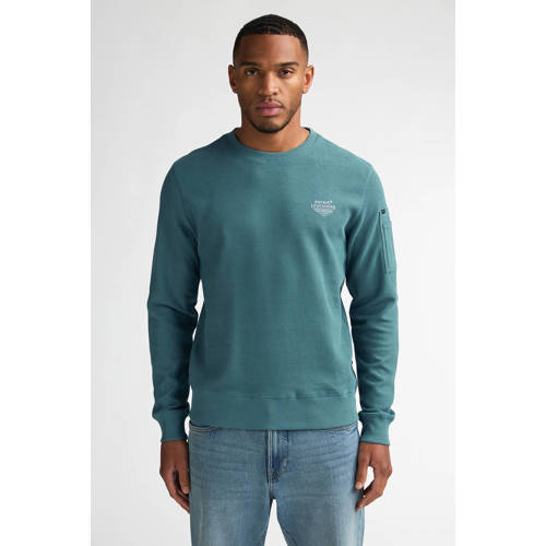 Petrol Industries sweater met textuur groen afbeelding