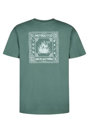 regular T-shirt met backprint groen