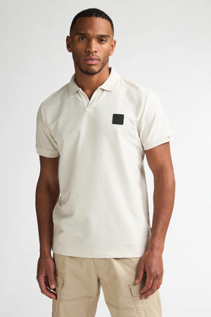 regular polo ecru met textuur