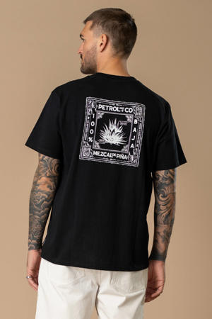 regular T-shirt met backprint zwart