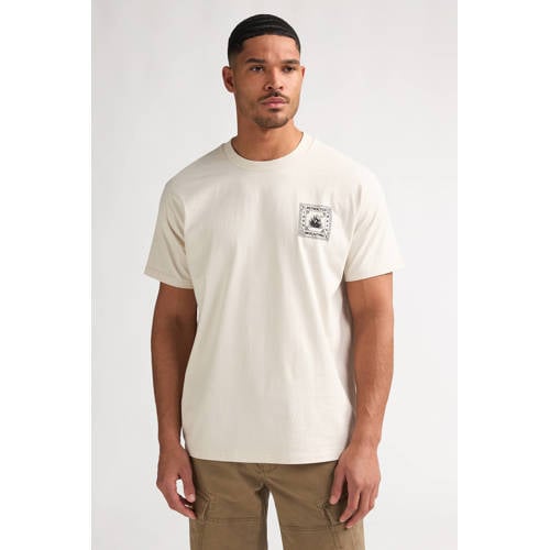Petrol Industries regular T-shirt met backprint ecru afbeelding