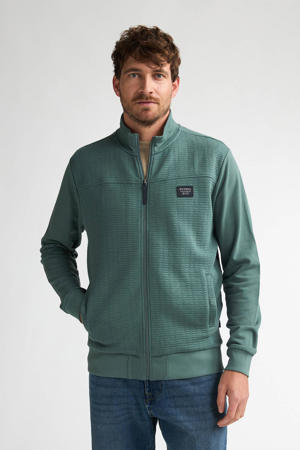 sweatvest met textuur groen