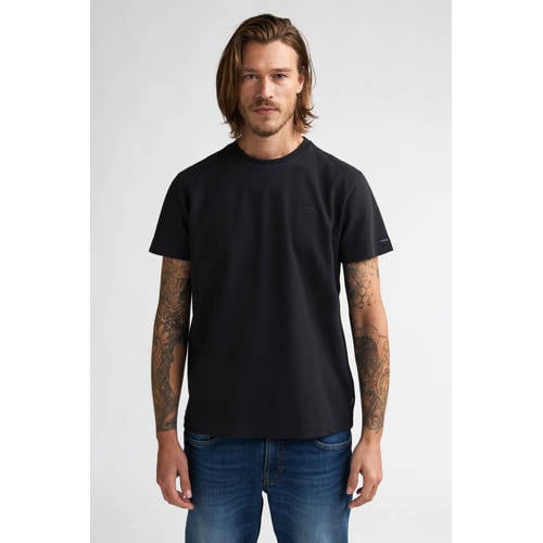 Petrol Industries regular T-shirt zwart met textuur afbeelding