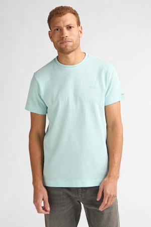 regular T-shirt mintgroen met textuur