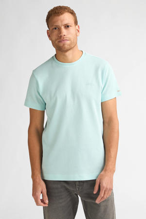 regular T-shirt mintgroen met textuur