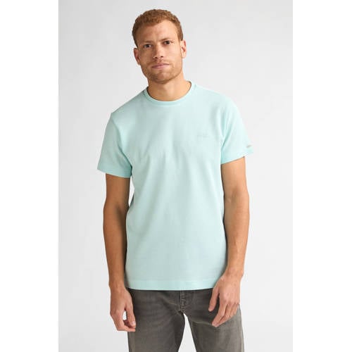 Petrol Industries regular T-shirt mintgroen met textuur afbeelding