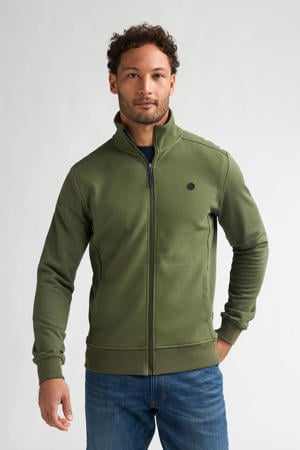 sweatvest met textuur groen