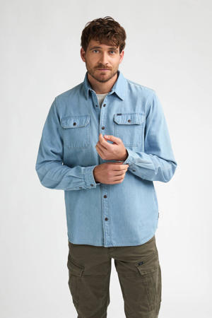 regular casual overhemd light blue denim