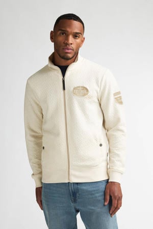 sweatvest met textuur ecru