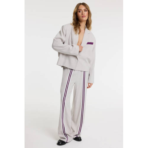 Refined Department wide leg regular waist broek ecru afbeelding