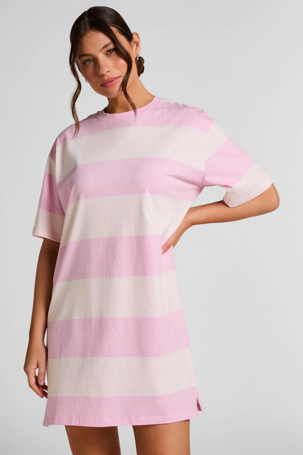 Hunkemöller nachthemd roze/wit