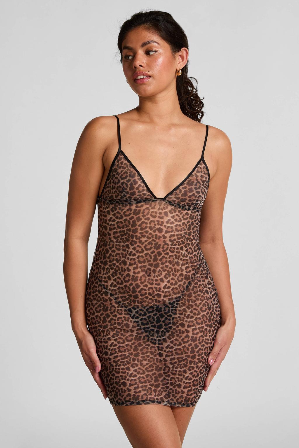 Private slipdress Leopard bruin/beige