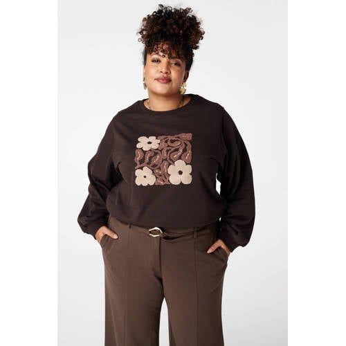 MS Mode sweater donkerbruin afbeelding