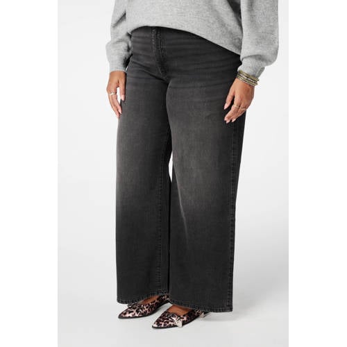 MS Mode wide leg jeans zwart afbeelding