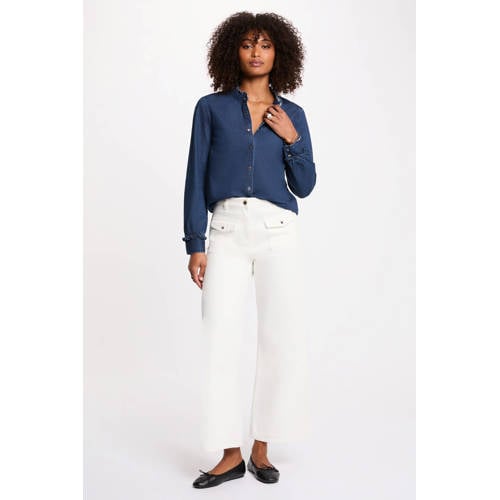 Morgan denim blouse dark blue denim afbeelding