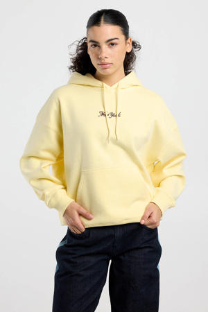 hoodie met backprint geel