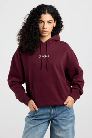 hoodie met backprint donkerrood