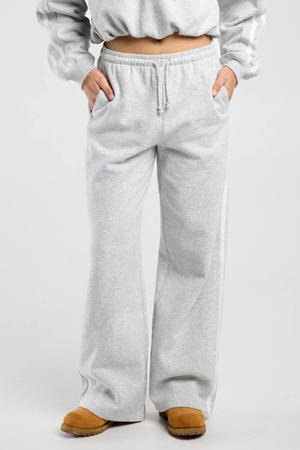wide leg regular waist casual broek grijs