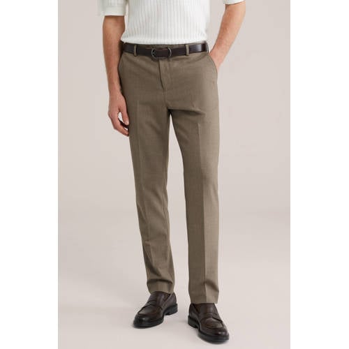 WE Fashion slim pantalon bruin afbeelding