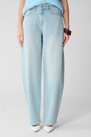 high waist barrel jeans light blue denim