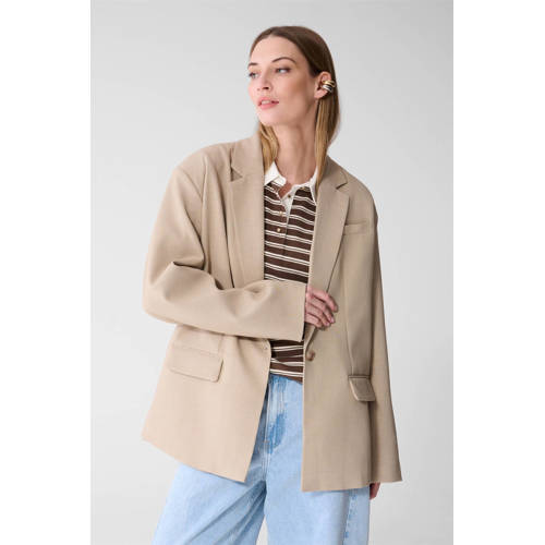 Shoeby oversized blazer beige afbeelding