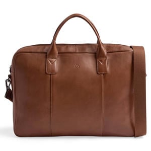 15 inch leren laptoptas AxelMBG cognac
