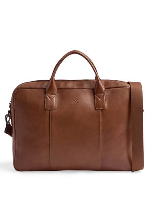  15 inch leren laptoptas AxelMBG cognac