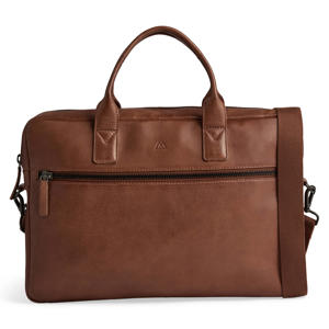  15 inch leren laptoptas KnoxMBG cognac