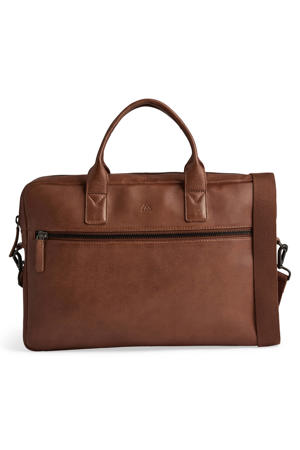  15 inch leren laptoptas KnoxMBG cognac