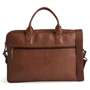 15 inch leren laptoptas KnoxMBG cognac