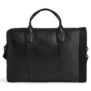 15 inch leren laptoptas AxelMBG zwart